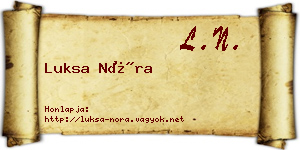 Luksa Nóra névjegykártya