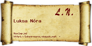 Luksa Nóra névjegykártya