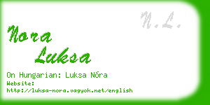 nora luksa business card