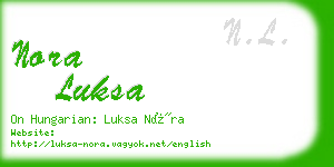 nora luksa business card